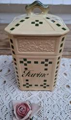 Antieke Franse voorraadpot FARINE, Clairefontaine Ségonite, Enlèvement ou Envoi