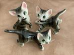 3 schattige vintage porseleinen kittens. Zwitserland., Ophalen of Verzenden