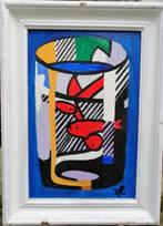 Roy Fox Lichtenstein Pop-art olieverf op doek"" Aquarium  "", Envoi