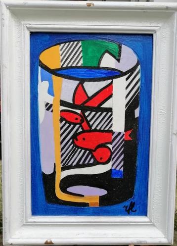 Roy Fox Lichtenstein Pop-art olieverf op doek"" Aquarium  ""