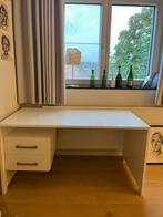 Bureau wit met 2 laden, Huis en Inrichting, Ophalen, Gebruikt, Bureau
