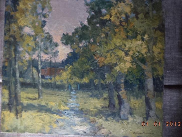 AALST: Schilderij op doek van Modest VAN MULDERS (1916-1964), Antiquités & Art, Art | Peinture | Classique, Enlèvement