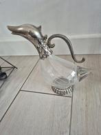 Karaf met zilver eendenkop, Antiek en Kunst, Antiek | Glaswerk en Kristal, Ophalen of Verzenden