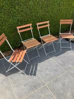 4 Tuinstoelen bistro, Ophalen, Gebruikt, Hout
