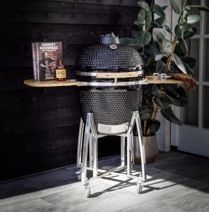 Kamado keramische BBQ M 18” Ø46 cm NIEUW !, Tuin en Terras, Houtskoolbarbecues, Nieuw, Met accessoires, Ophalen