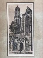 Ets Marius Janssen ‘Utrecht, kloostergang’, Antiek en Kunst, Ophalen of Verzenden
