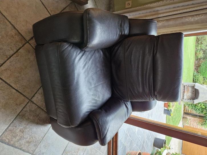 Fauteuil, Huis en Inrichting, Fauteuils, Zo goed als nieuw, Leer, 75 tot 100 cm, 75 tot 100 cm, Ophalen