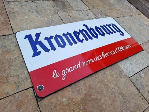 Emaille bord Kronenbourg Bier, Verzamelen, Merken en Reclamevoorwerpen, Gebruikt, Reclamebord, Ophalen of Verzenden