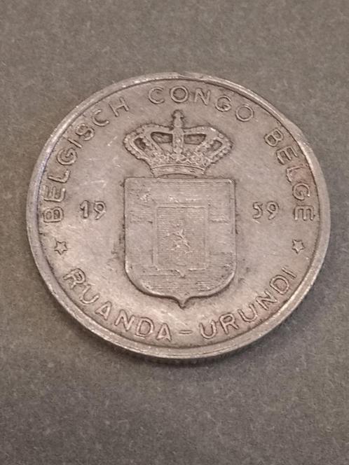 BELGISCH CONGO 1 Franc 1959, Postzegels en Munten, Munten | Afrika, Losse munt, Overige landen, Ophalen of Verzenden