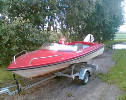 Speedboat 35 PK Johnson, Watersport en Boten, Speedboten, Gebruikt, Benzine, Polyester, Buitenboordmotor, Ophalen
