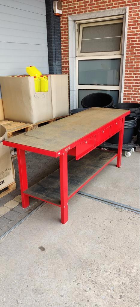 Zware metalen werkbank met 3 schuiven., Doe-het-zelf en Bouw, Werkbanken, Nieuw, Ophalen