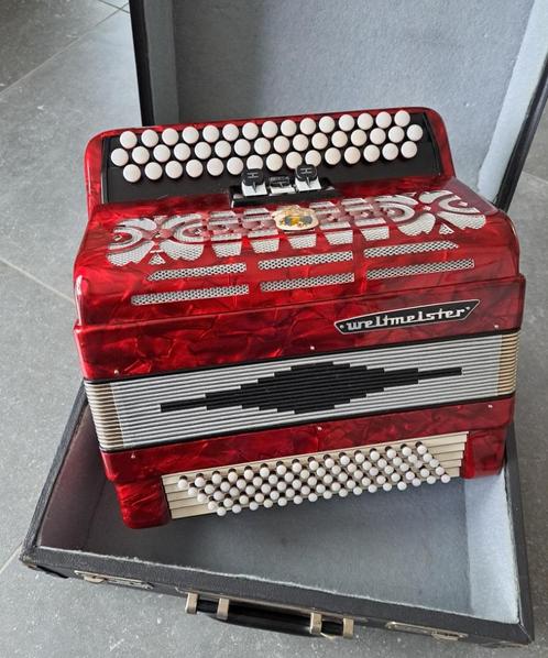 Accordéon WELTMEISTER Do 1er, Muziek en Instrumenten, Accordeons, Gebruikt, Knopaccordeon, Weltmeister, Met koffer, Met riemen