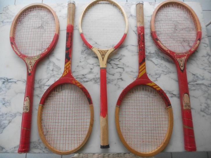 Raquette de tennis en bois vintage Pakistan (5) c, Sports & Fitness, Tennis, Raquette, Enlèvement ou Envoi