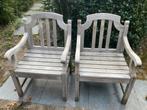 2 teak banken, Tuin en Terras, Ophalen, Gebruikt, Teakhout