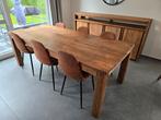 Eettafel + dressoir (massief teak hout) + 6 stoelen, Huis en Inrichting, Ophalen, Gebruikt