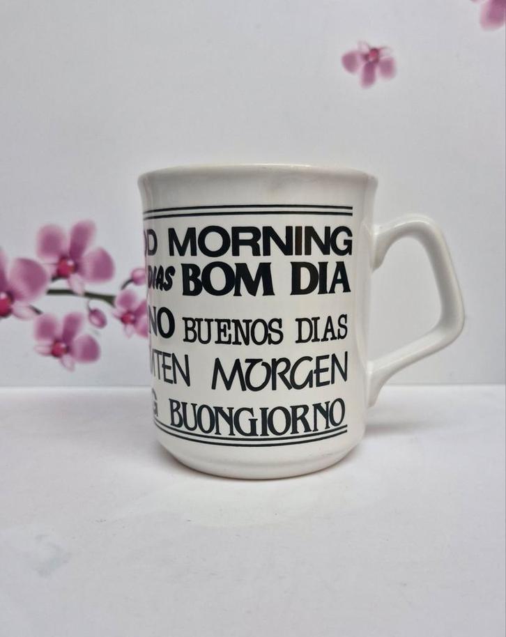 ☕️ Tasse Good Morning, Maison & Meubles, Cuisine | Vaisselle, Comme neuf, Tasse(s) et/ou soucoupe(s), Autres styles, Porcelaine