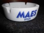 Maes pils asbak wit  Ø 10,5 cm, Verzamelen, Biermerken, Ophalen of Verzenden, Gebruikt, Glas of Glazen
