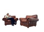 Set van 2 Tsjechische XL lounge fauteuils., Huis en Inrichting, Gebruikt, Ophalen of Verzenden