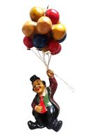 Zeldzaam: prachtige vintage clown met ballonnen. H. 54 cm, Gebruikt, Ophalen of Verzenden, Mens
