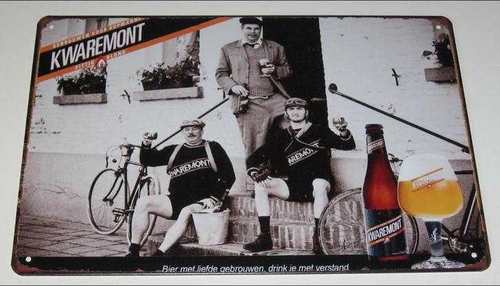 KWAREMONT BIER : Bord Kwaremont - Gebrouwen voor kopmannen, Verzamelen, Biermerken, Nieuw, Reclamebord, Plaat of Schild, Overige merken