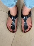 Gratis verzenden luxe zwarte lak birkenstock slippers mt 38, Slippers, Birkenstock 38, Zo goed als nieuw, Zwart