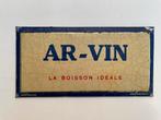 Arville reclame 1939 Ar-Vin Saint-Hubert Namen, Ophalen of Verzenden, Gebruikt, Reclamebord, Plaat of Schild