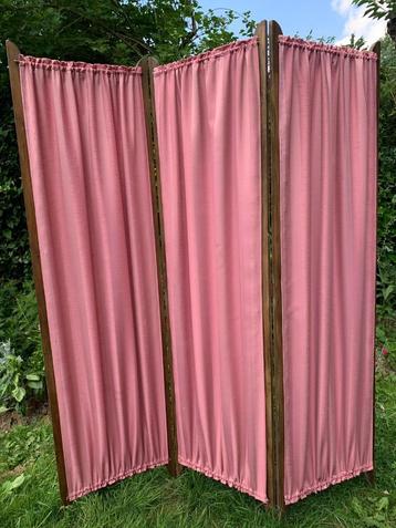 Paravent bois/tissu rose beschikbaar voor biedingen
