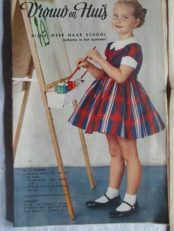 Vrouw en Huis, vintage weekblad met naaipatroon
