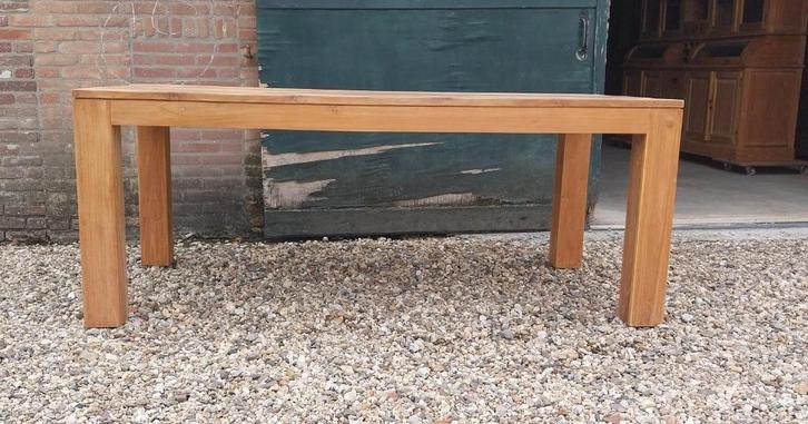 Showroommodel Teak Tuintafel 200 cm, Tuin en Terras, Tuintafels, Zo goed als nieuw, Rechthoekig, Teakhout, Ophalen