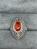 Zilveren ring met echte carneool Maat 14,5, Handtassen en Accessoires, Ringen, 20 of groter, Nieuw, Ophalen of Verzenden, Met edelsteen