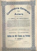 Cie Gén. des Aciers - 1920, 1920 à 1950, Action, Enlèvement ou Envoi