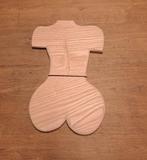 Silhouet/houtstukje vrouw in hout, Ophalen of Verzenden