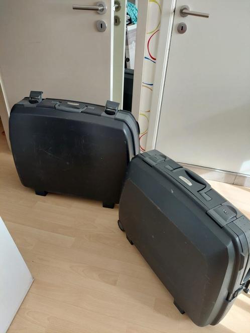 2 Reiskoffers, Handtassen en Accessoires, Tassen | Reistassen en Weekendtassen, Gebruikt, Blauw, Uitschuifbare handgreep, Wieltjes
