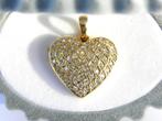 18KT kettinghanger "Hart" met 60 diamant geslepen Briljanten, Wit, Ophalen of Verzenden, Zo goed als nieuw, Hart