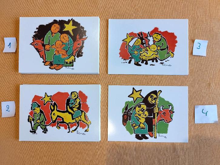 Kerstkaarten met kersttafereel van Georges Herregods, 1994, Verzamelen, Postkaarten | Themakaarten, Ophalen of Verzenden