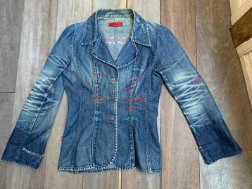 Levi’s veste blazer Medium bleu foncé délavé dirty customisé