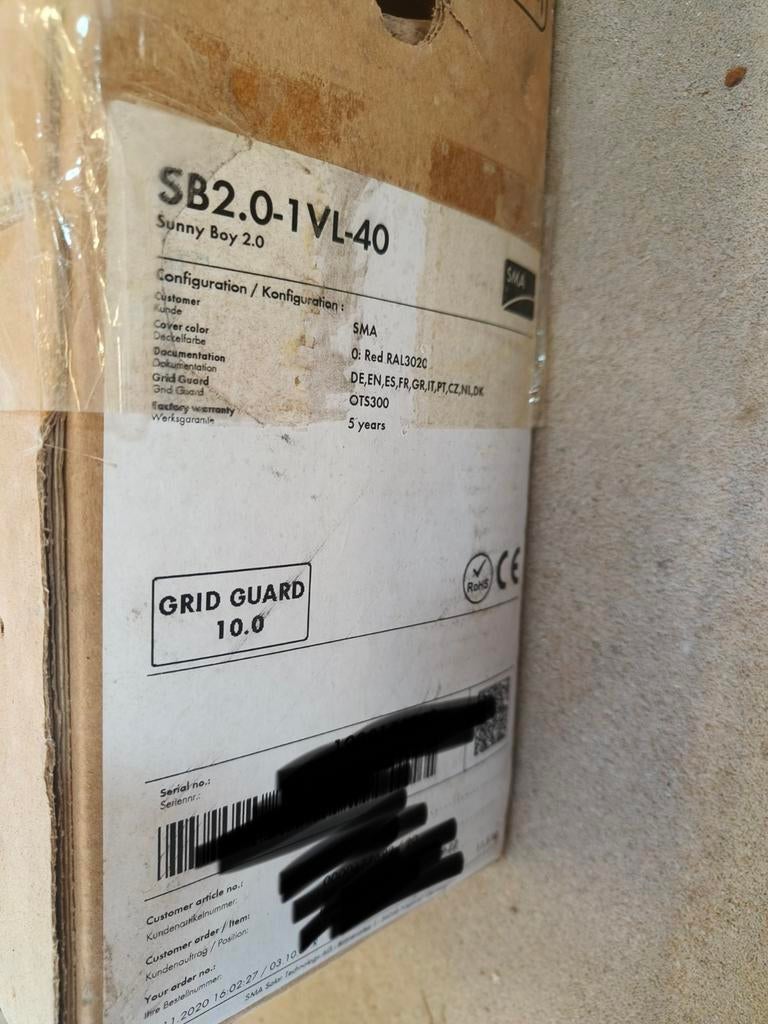 SMA omvormer nieuw in doos. Sunny boy 2.0, Ophalen