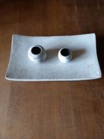 Stenen schaal met theelichthouders, Huis en Inrichting, Ophalen of Verzenden