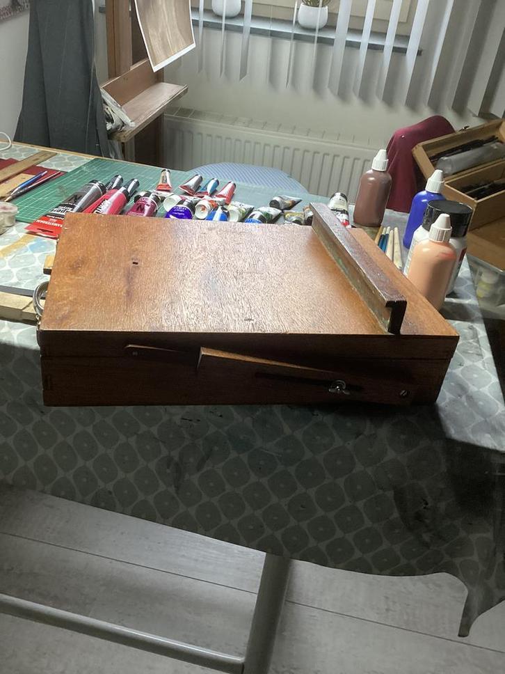 Acryl verf en koffer, Hobby en Vrije tijd, Schilderen, Gebruikt, Acrylverf, Ophalen of Verzenden