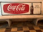 Coca-Cola reclamebord van Emaillerie Belge 1959 - 46x140, Verzamelen, Merken en Reclamevoorwerpen, Ophalen, Gebruikt, Reclamebord