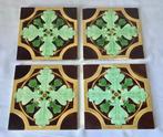 4 Jugendstil tegels - Manufactures Ceramique d’Hemiksem, Antiek en Kunst, Ophalen of Verzenden