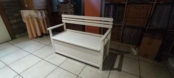 Massief houten kinder bankje om speelgoed in op te b, Enlèvement, Comme neuf, Meuble ou Kitchenette