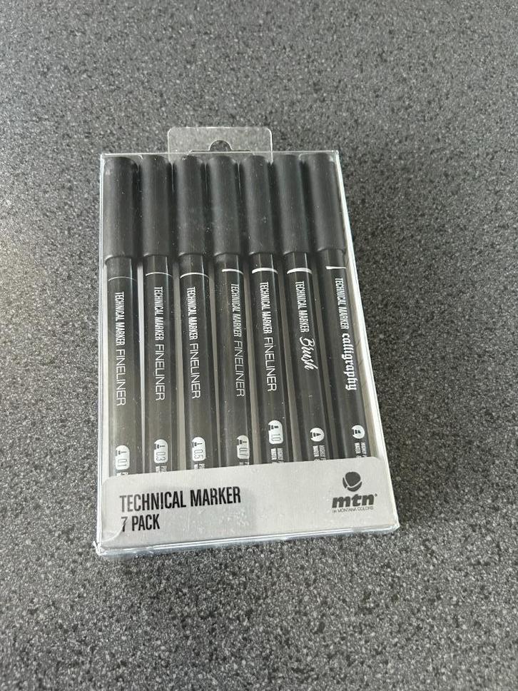 Montana Technical Black Marker 7 Pack - NEW ! Boxed !, Hobby en Vrije tijd, Tekenen, Nieuw, Potlood of Stift, Verzenden