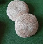 Rotan sierkussens x2, Huis en Inrichting, Woonaccessoires | Kussens, Ophalen of Verzenden, Zo goed als nieuw, Beige, Rond
