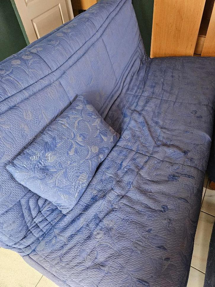 Clic clac (Zetelbed - bed bank) + 2 x 1persoonszetel - Blauw, Huis en Inrichting, Zetels | Zetels en Chaises Longues, Zo goed als nieuw