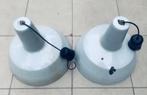 Industriële grijze emaillen hanglamp (origineel), Huis en Inrichting, Ophalen, Gebruikt, Metaal, Minder dan 50 cm
