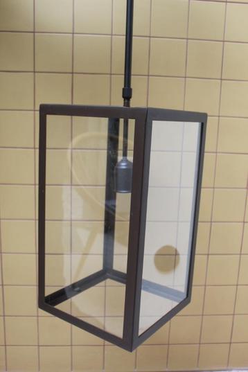 Nieuwe hanglampen met staal en glas (2 beschikbaar) beschikbaar voor biedingen