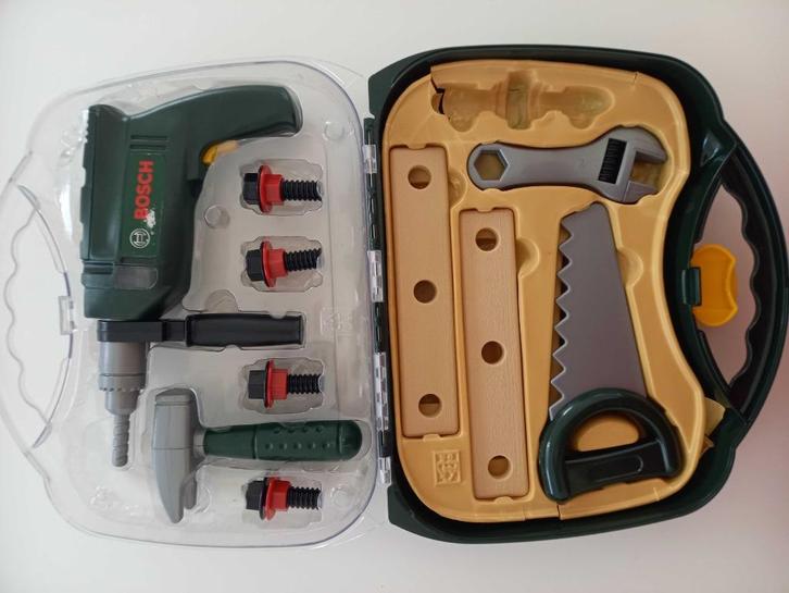 Gereedschapskoffer Bosch vanaf 3J - boor met geluid, Kinderen en Baby's, Speelgoed | Educatief en Creatief, Zo goed als nieuw