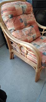 Rotan salon in goede staat met salon tafel, Rotin, Table d'appoint, 5 places, Comme neuf