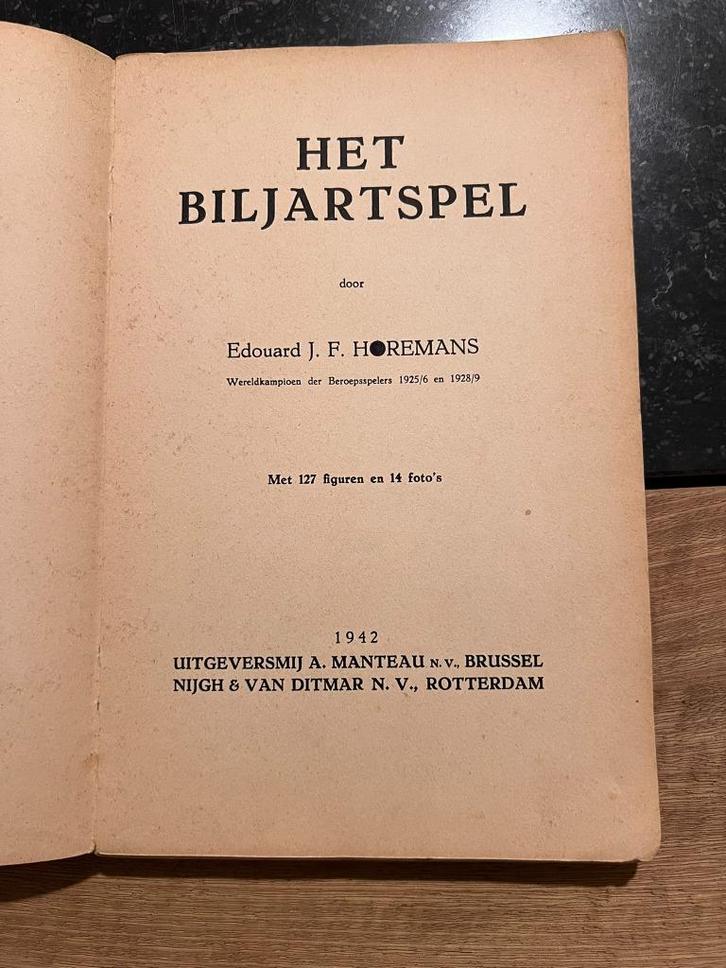 Het biljartspel - Edouard J.F. Horemans *1942*, Antiek en Kunst, Antiek | Boeken en Manuscripten, Ophalen of Verzenden